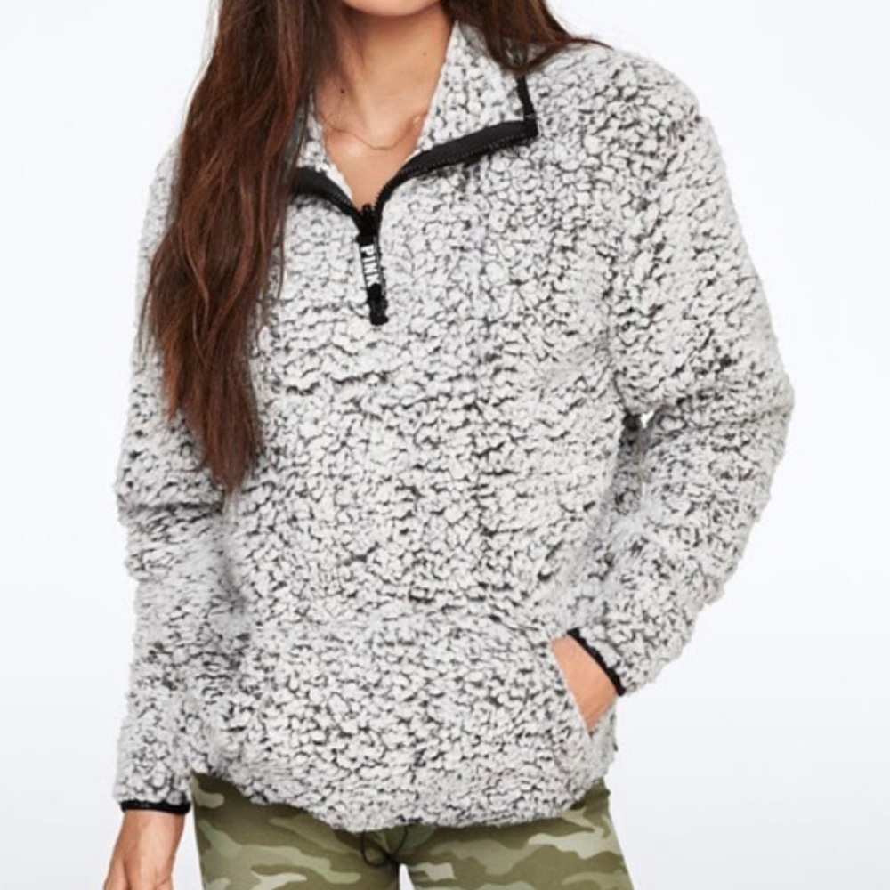 Victoria’s Secret PINK marled grey Sherpa NWT